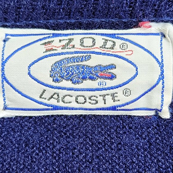 Vintage IZOD Lacoste Blue V-Neck Sweater, Men's Large - Picture 4 of 9